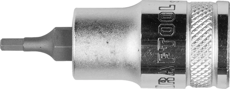 Торцовая бита-головка KRAFTOOL "INDUSTRIE QUALITAT", материал S2, HEX, сатинированная, 1/2", H3 27908-03_z01 купить в Муравленко