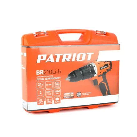 Дрель-шуруповерт аккумуляторная PATRIOT BR 210Li-h серия Professional купить в Муравленко