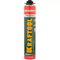 Пена &quot;PREMIUM&quot; профессиональная, монтажная, пистолетная, всесезонная, 750мл, KRAFTOOL 41182_z01