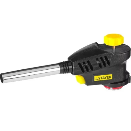 Газовая горелка &quot;ProTerm&quot; на баллон, STAYER &quot;PROFESSIONAL&quot; 55582, с пьезоподжигом, регулировка пламени, вихревое пламя, цанговое соединение, 1300С 55582 купить в Муравленко