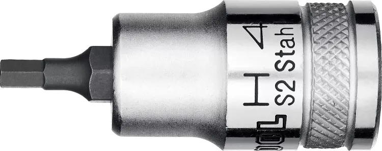 Торцовая бита-головка KRAFTOOL "INDUSTRIE QUALITAT", материал S2, HEX, сатинированная, 1/2", H4 27908-04_z01 купить в Муравленко
