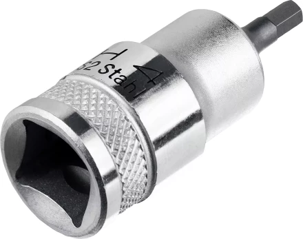 Торцовая бита-головка KRAFTOOL &quot;INDUSTRIE QUALITAT&quot;, материал S2, HEX, сатинированная, 1/2&quot;, H4 27908-04_z01 купить в Муравленко