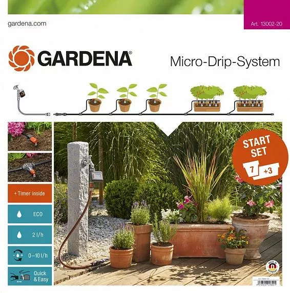 Комплект микрокапельного полива базовый с таймером GARDENA купить в Муравленко