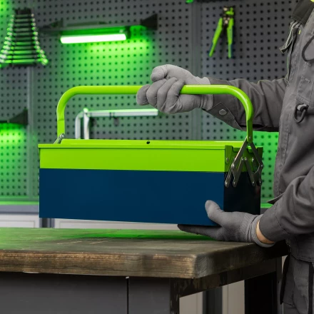 Ящик для инструмента Сибртех 90750, 430 х 200 х 160 мм, три секции, металлический купить в Муравленко