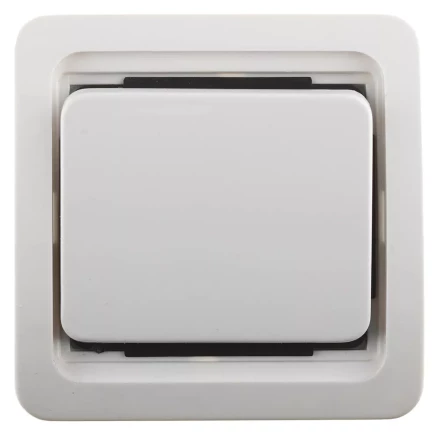 Выключатель СВЕТОЗАР &quot;ГАММА&quot; одноклавишный, без подсветки, цвет белый, 10А/~250В SV-54130-W купить в Муравленко