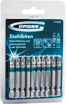 Набор бит РН2х70, сталь S2, 10шт GROSS 11378 купить в Муравленко