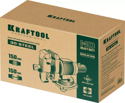 Тиски KRAFTOOL 3D-STEEL универсальные 32704-150 купить в Муравленко