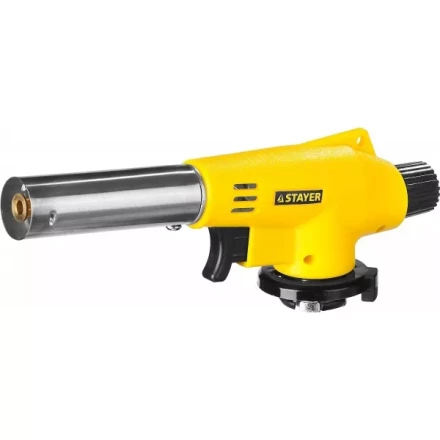 Газовая горелка &quot;MaxTerm&quot; на баллон, STAYER &quot;MASTER&quot; 55584, с пьезоподжигом, регулировка пламени, цанговое соединение, 1300С 55584 купить в Муравленко