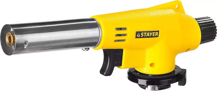 Газовая горелка "MaxTerm" на баллон, STAYER "MASTER" 55584, с пьезоподжигом, регулировка пламени, цанговое соединение, 1300С 55584 купить в Муравленко
