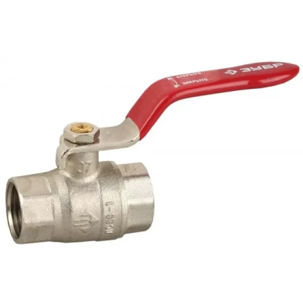 Кран ЗУБР шаровой 5/4&quot; полнопроходной &quot;мама-мама&quot;, ручка, никелированная латунь 51350-N-5/4 купить в Муравленко