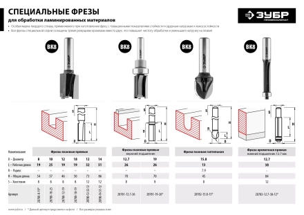 Фрезы пазовые галтельные для ламината серия ПРОФЕССИОНАЛ купить в Муравленко