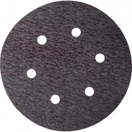 Круг шлифовальный URAGAN &quot;Универсальный водостойкий с покрытием стеарата цинка&quot; на липучке, 6 отв., P180, 150мм, 50шт 907-44113-180-50 купить в Муравленко