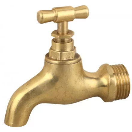 Кран ЗУБР сливной водоразборный, латунный, 1/2&quot; 51218-1/2 купить в Муравленко