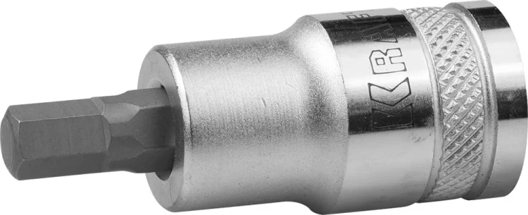 Торцовая бита-головка KRAFTOOL "INDUSTRIE QUALITAT", материал S2, HEX, сатинированная, 1/2", H7 27908-07_z01 купить в Муравленко