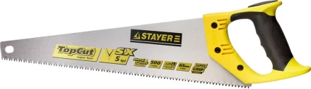 Ножовки по дереву (пила) STAYER TopCut 500 мм, 5 TPI, прямой крупный зуб 5 TPI: быстрый рез поперек волокон, для крупных и средних заготовок 1506-50_z01 купить в Муравленко