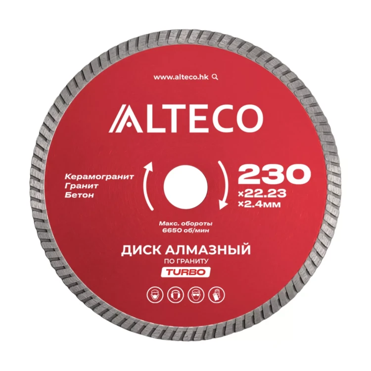Диск алмазный по граниту ALTECO TURBO 230x22.23x2.4 мм 82012 купить в Муравленко