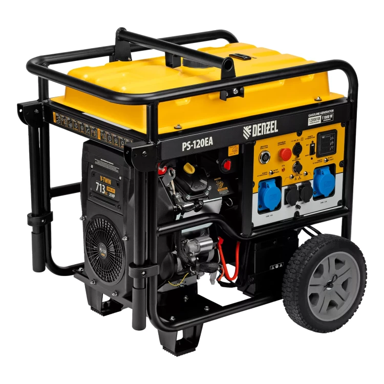 Генератор бензиновый Denzel PS-120EA, 12 кВт,230 В, 40л, разъём ATS,эл.старт купить в Муравленко
