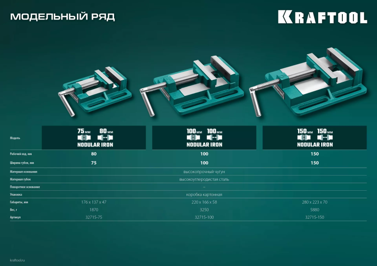 Тиски KRAFTOOL станочные 32715-150 купить в Муравленко