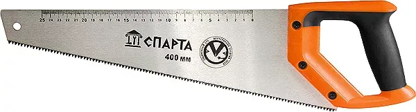 Ножовка по дереву 450 мм 7-8 TPI зуб-2D каленый зуб линейка двухкомпонентная рукоятка SPARTA 235025 купить в Муравленко
