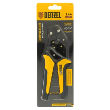 Клещи для обжима неизолированных наконечников НК и НВ, разъемов РП, 1,5 - 6 мм2 Denzel 17746 купить в Муравленко