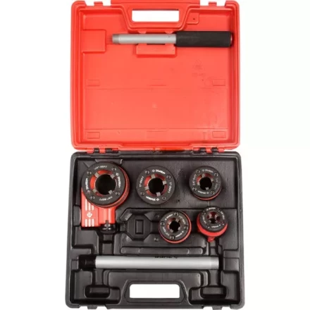 Набор ЗУБР &quot;ЭКСПЕРТ&quot; №5 резьбонарезной трубный в пластмассовом боксе, 3/8&quot; - 1 1/4&quot;, 6 предметов 28270-H5 купить в Муравленко