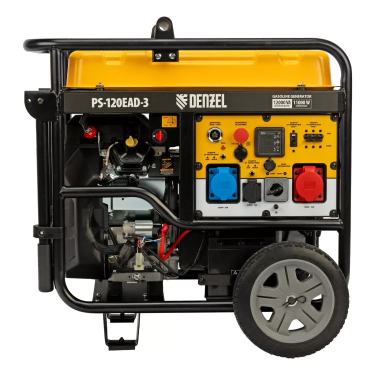 Генератор бензиновый Denzel PS-120EAD-3, 12 кВт,230/400 В, 40л, разъём ATS,перекл.режима,эл.старт купить в Муравленко