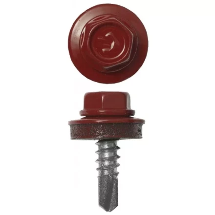 Саморезы ЗУБР &quot;ПРОФЕССИОНАЛ&quot; окраш., RAL 3003 рубин.-красн., для крепл. кров. матер. к металл. констр. , 5.5x25мм, 1800шт 4-300310-55-025-3003 купить в Муравленко