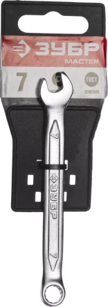 Ключ ЗУБР &quot;МАСТЕР&quot; гаечный комбинированный, Cr-V сталь, хромированный, 7мм 27087-07 купить в Муравленко