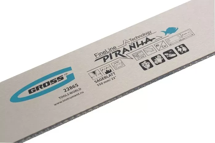 Пильное полотно для прецизионного стусла "Piranha" 550 мм каленый зуб 2D 24 TPI Gross 22865 купить в Муравленко