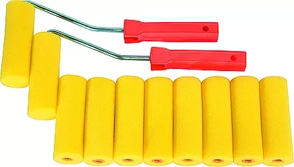 Набор мини-валиков &quot;ПОРОЛОН&quot; 100 мм D - 35 мм D ручки - 6 мм 10 шт. + 2 бюгеля  SPARTA 802835 купить в Муравленко