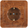 Розетка СВЕТОЗАР "ГАММА" с заземлением, одинарная, цвет орех,16А/~250В SV-54105-N купить в Муравленко
