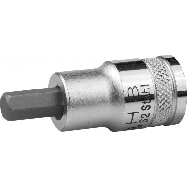 Торцовая бита-головка KRAFTOOL "INDUSTRIE QUALITAT", материал S2, HEX, сатинированная, 1/2", H8 27908-08_z01 купить в Муравленко
