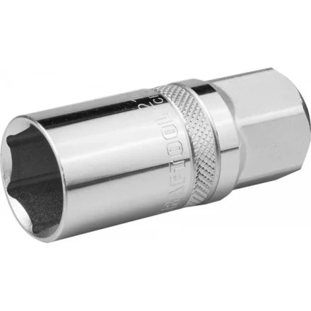 Торцовая головка KRAFTOOL &quot;INDUSTRIE QUALITAT&quot;, свечная с магнитом, Cr-V, FLANK, хромосатинированная, 1/2&quot;, 21 мм 27813-21_z01 купить в Муравленко