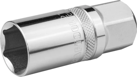 Торцовая головка KRAFTOOL &quot;INDUSTRIE QUALITAT&quot;, свечная с магнитом, Cr-V, FLANK, хромосатинированная, 1/2&quot;, 21 мм 27813-21_z01 купить в Муравленко