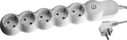 Удлинитель ЗУБР &quot;МАСТЕР&quot; электрический, ПВС сечение 1кв мм, выкл, заземл, защитная шторка, 5 гнезд, макс мощн 3500Вт, 3м 55059-3 купить в Муравленко