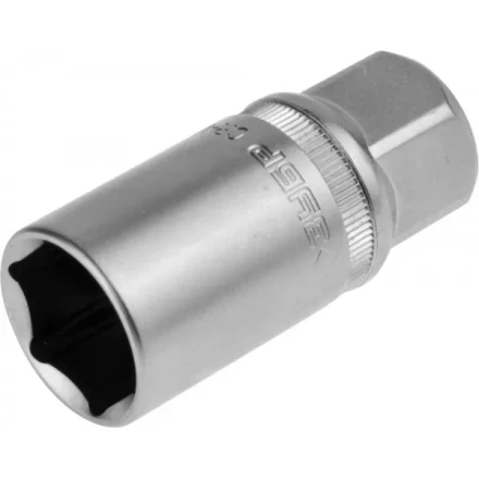 Торцовая головка ЗУБР &quot;МАСТЕР&quot; свечная с резиновой вставкой (1/2&quot;), Cr-V, FLANK, хроматированное покрытие, 21мм 27728-21 купить в Муравленко