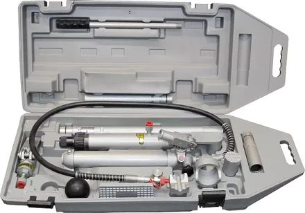 Растяжка гидравлическая 10 т 14 предметов 9 сменных насадок в пластиковом кейсе на колесах MATRIX 513455 купить в Муравленко