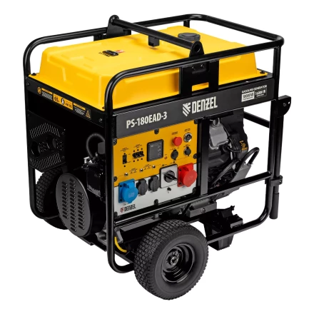 Генератор бензиновый Denzel PS-180EAD-3, 18 кВт,230/400 В, 65л, разъём ATS,перекл.режима,эл.старт купить в Муравленко