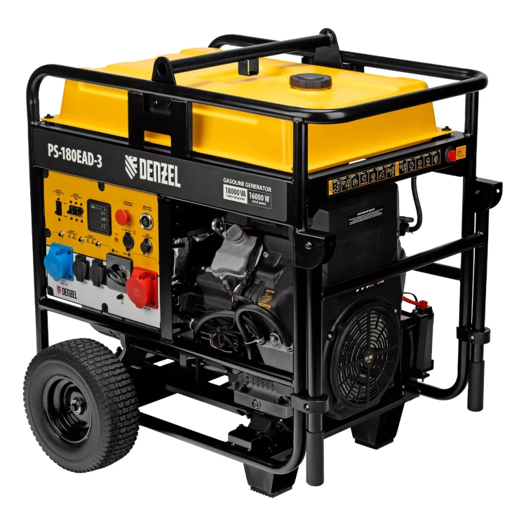 Генератор бензиновый Denzel PS-180EAD-3, 18 кВт,230/400 В, 65л, разъём ATS,перекл.режима,эл.старт купить в Муравленко