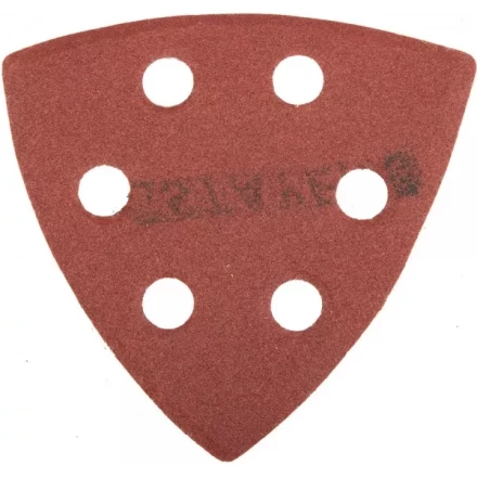 Треугольник шлифовальный универсальный STAYER &quot;MASTER&quot; на велкро основе, 6 отверстий, Р180, 93х93х93мм, 5шт 35460-180 купить в Муравленко