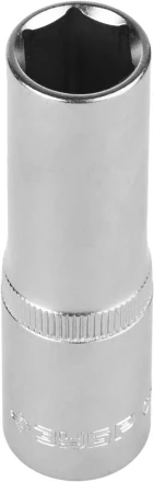 Головка торцовая ЗУБР &quot;МАСТЕР&quot; (1/2&quot;), удлиненная, Cr-V, FLANK, хроматированное покрытие, 15мм 27726-15 купить в Муравленко