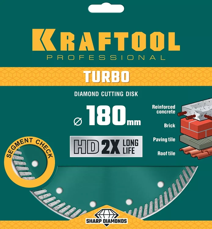 Диск алмазный отрезной для УШМ TURBO 36682-180 купить в Муравленко