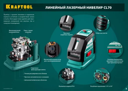 Нивелиры лазерные CL-70, 360 град, 20/70м, IP54 34660 купить в Муравленко
