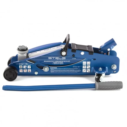 Домкрат гидравлический подкатной 2,5 т с фиксатором Safety Pin 140-385 мм Stels 51152 купить в Муравленко