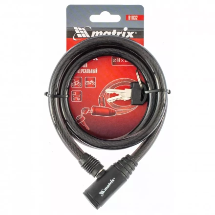 Замок тросовый универсальный 10 х 960 мм Matrix 91832 купить в Муравленко