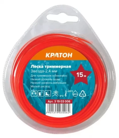 Леска триммерная Кратон Звезда-2,4мм 3 19 03 006 купить в Муравленко