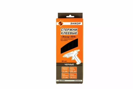 Стержень клеевой 11х200мм ЭНКОР 004 20шт черный 505004 купить в Муравленко