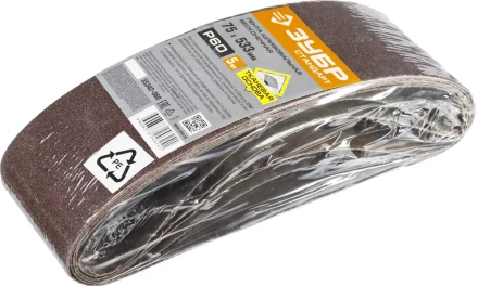 Лента шлифовальная бесконечная ЗУБР &quot;СТАНДАРТ&quot; на тканевой основе, для ЛШМ, P60, 75х533мм, 5 шт 35342-060 купить в Муравленко