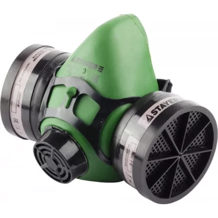 Полумаска STAYER &quot;MASTER&quot; фильтрующая противогазная, в комплекте с фильтрами А1 11175 купить в Муравленко