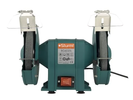 Станок точильный BG-6020 L 400Вт круг 200 х 20 х 16 мм 2950об/мин адаптер 10кг лампа STURM купить в Муравленко